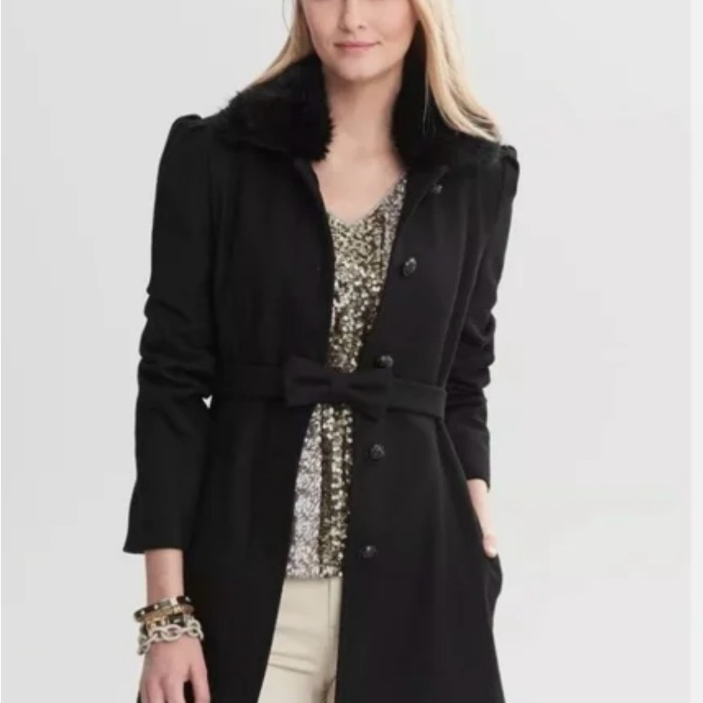 Women's Black Belted Coat